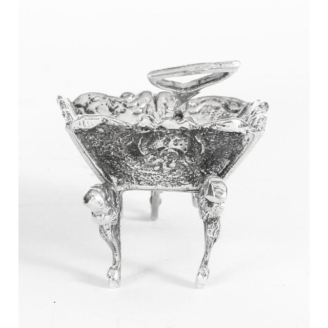 19th Century French Silver Salt Dishes in Shape of Wheelbarrows, Set of 2 For Sale - Image 6 of 18