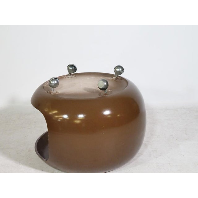 1970s Mid-Century Space Age Side Table with Plastic on Casters from Ernst Moeckl, Germany, 1970s For Sale - Image 5 of 7