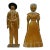 Late 20th Century Vintage Sarreid Ltd Pine Wooden Folk Art Sculptures Man and Woman - a Pair For Sale
