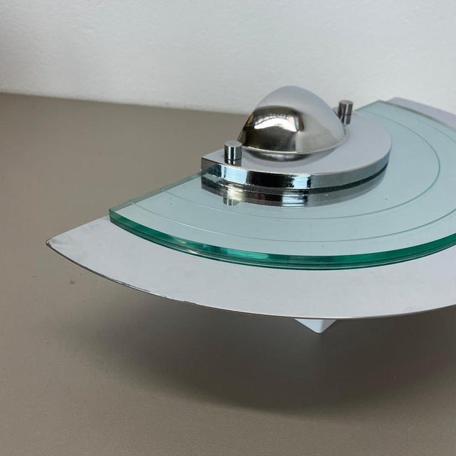 Postmodern Mirror Glass Wall Light attributed to Hustadt Leuchten, 1980s For Sale - Image 6 of 18