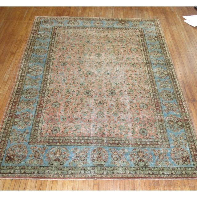 Early 20th Century Antique Persian Kashan Carpet For Sale - Image 5 of 18