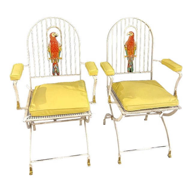 1950s Metal Parrot Armchairs - a Pair For Sale