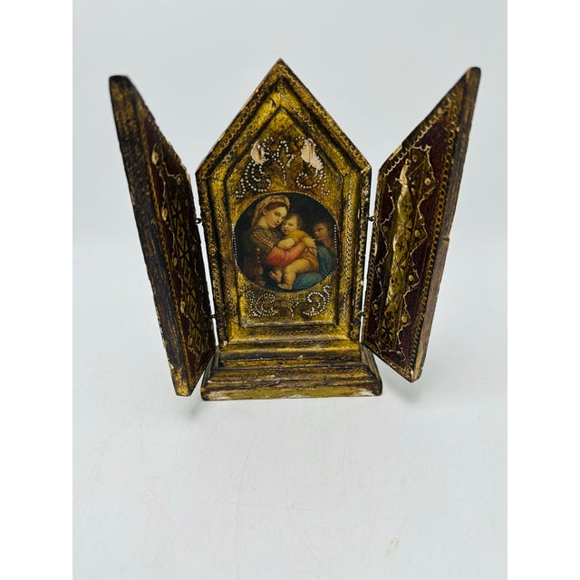 Gold Small Italian Triptych For Sale - Image 8 of 8