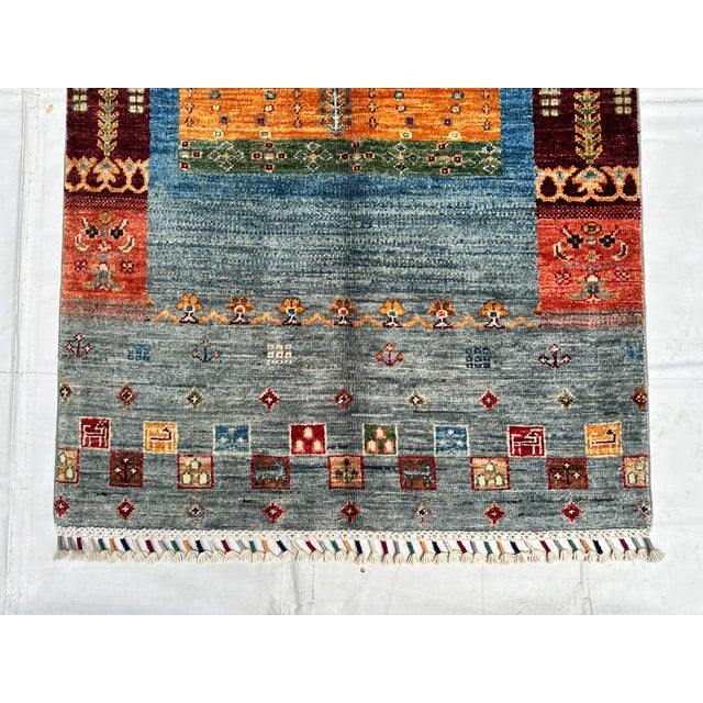 2000 - 2009 Multicolor Chobi Gabbeh Hand-Knotted Wool Runner - 8'3" X 2'10" For Sale - Image 5 of 11