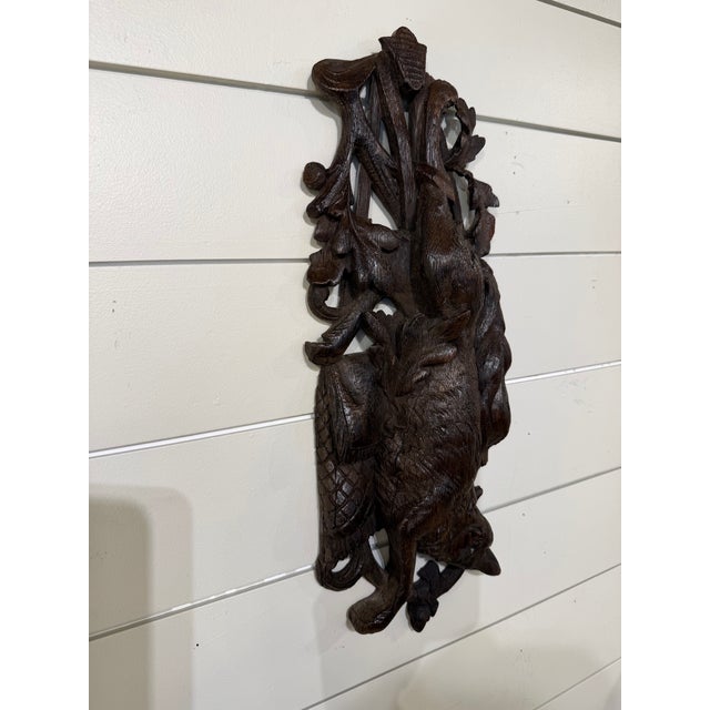 Wood 19th Century Black Forest Plaque Fox Motif For Sale - Image 7 of 11