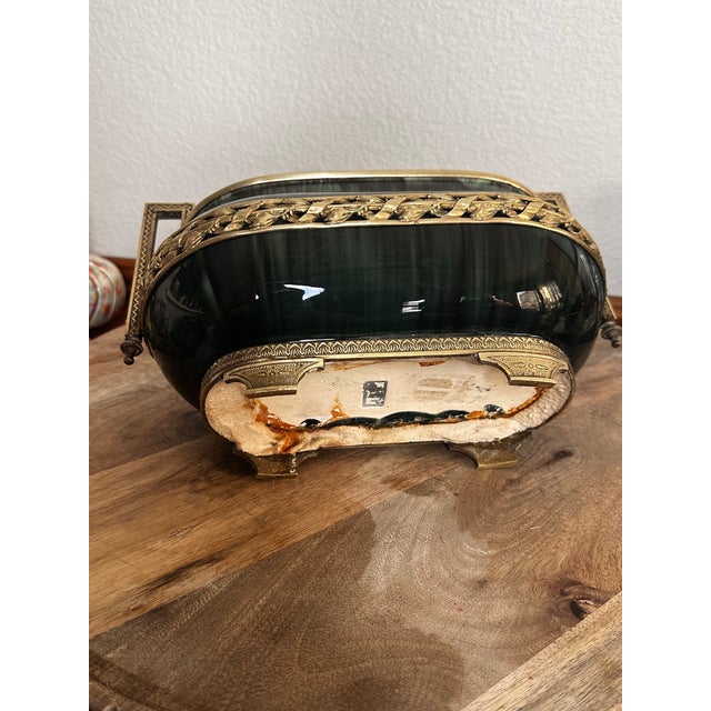 1910s Paul Milet Sèvres Green Flambé Jardiniere With Neoclassical Ormolu Mounts For Sale - Image 10 of 12