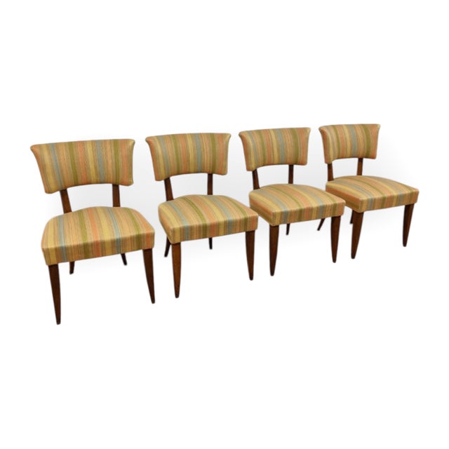 Vintage Italian Chairs in Walnut, 1940s, Set of 4 For Sale - Image 10 of 10
