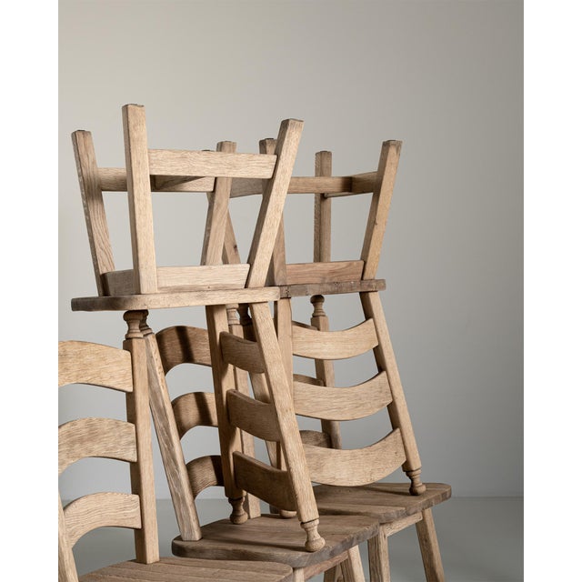 Farmhouse Set of Six Oak Dining Chairs, Antique, France, Circa 1970 For Sale - Image 3 of 18