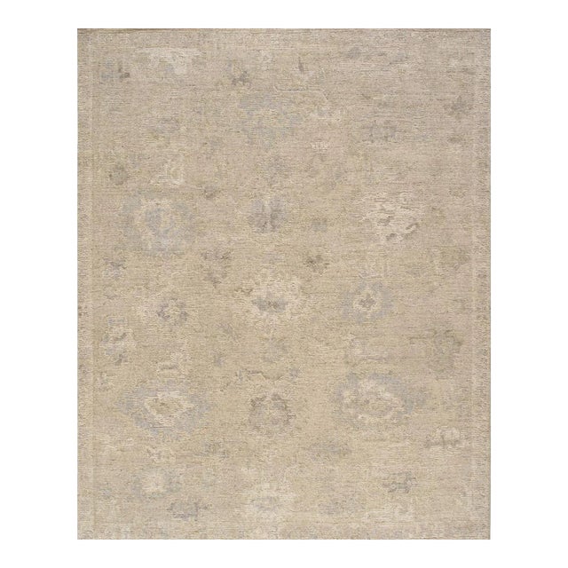 Oushak Wool Cream Area Rug, 8' 3'' X 10' 3'' For Sale