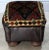 Funky foot stool made of wood, upholstered with beautiful hand woven Vintage Kurdish bag face collectable rug, repeating...