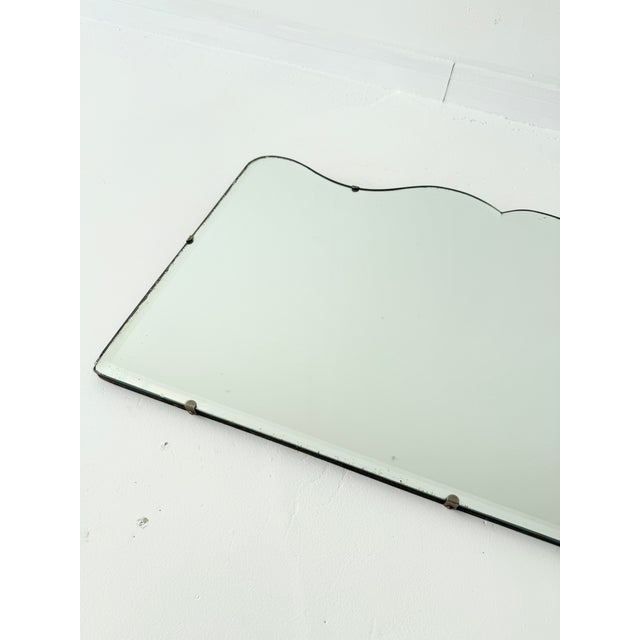 1940s Art Deco Frameless Scalloped Wall Mirror, 1940s For Sale - Image 5 of 14