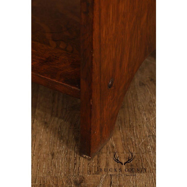 Antique Arts And Crafts Book Trough Magazine Stand For Sale - Image 4 of 18