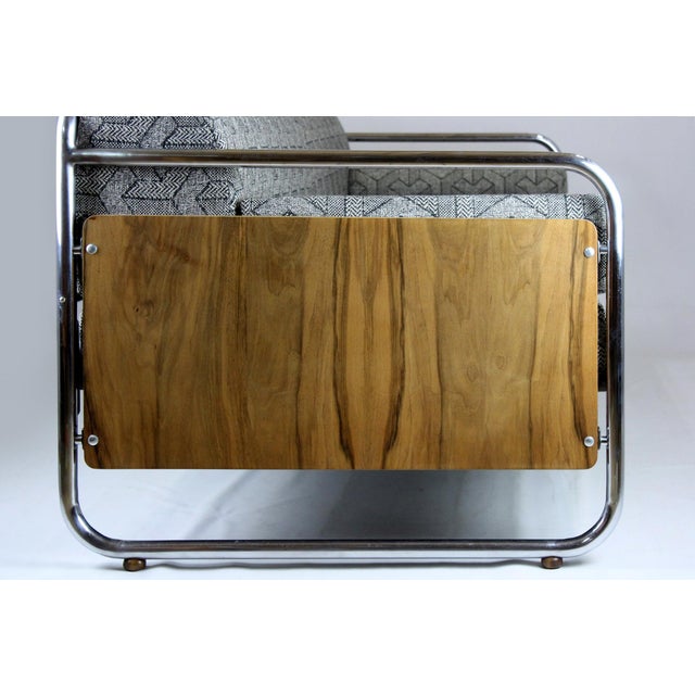 Bauhaus Tubular Steel and Chrome Sofa, Czechoslovakia, 1940s For Sale - Image 16 of 18