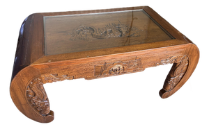 Antique Chinese Hand Carved Wooden Coffee Table Ming Style
