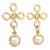 Vintage Chanel Gold Plated and Faux Pearl Clip on Dangle Earrings With CC's, 1993 For Sale