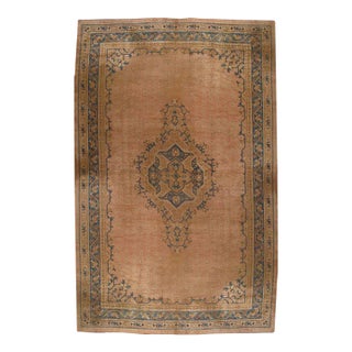 Palace Size Salmon Antique Oushak Carpet For Sale