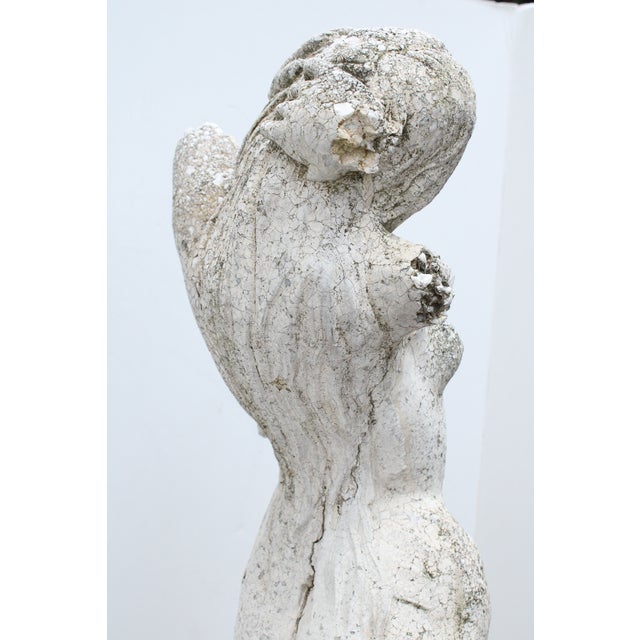 Large Goddess Sculpture Figure Cast Stone Garden, Late 20th C. For Sale - Image 10 of 11