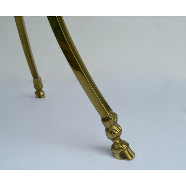 Vintage C.1960's LaBarge Regency Brass Hoofed & Bronze Glass Gueridon Table For Sale - Image 12 of 13