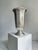 Elegant swedish art deco pewter vase produced by c.g. Hallberg, dated 1929. The vase features a refined trumpet form with...