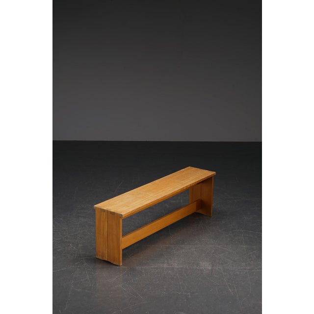 Wood French Modernist Bench, 1960s For Sale - Image 7 of 15