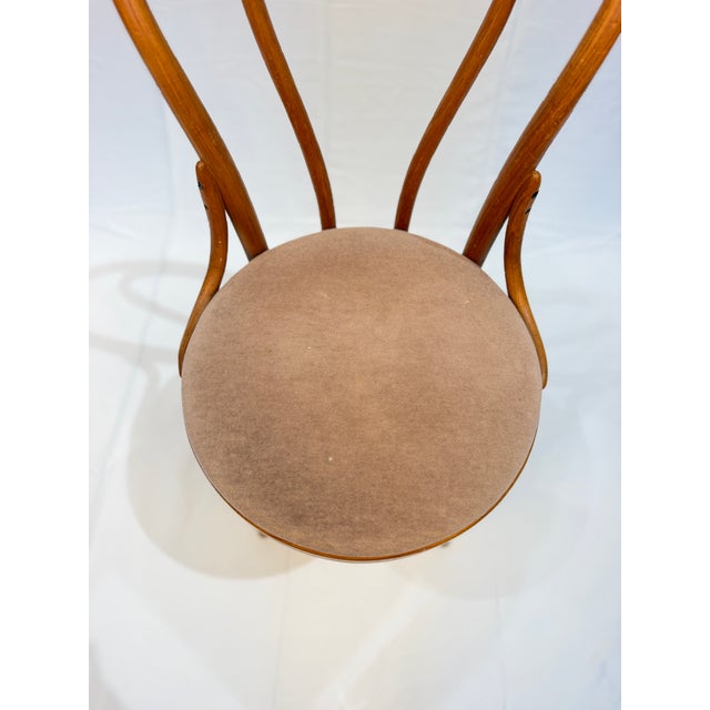 Vintage Thonet Bentwood Café Chair With Upholstered Seat and Original Labels For Sale - Image 10 of 10