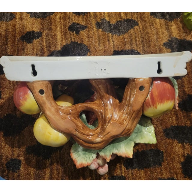 Vintage Ceramic Fitz and Floyd Colorful Fruit Wall Shelf Bracket Sconce For Sale In West Palm - Image 6 of 8