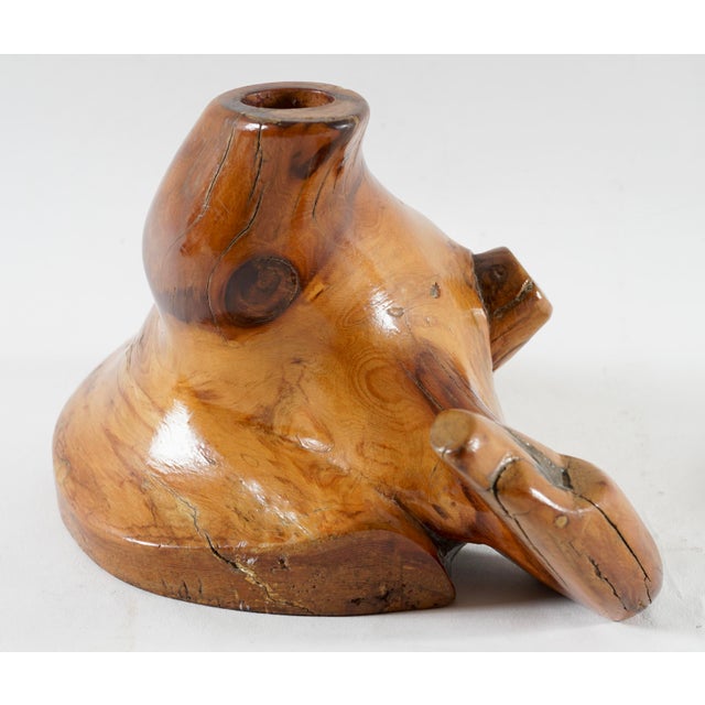 Abstract Live-Edge Burl Wood Sculpture/Vase by C. Lund For Sale - Image 3 of 4