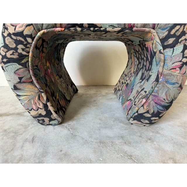 1980s 1980s Postmodern Waterfall Upholstered Bench For Sale - Image 5 of 10