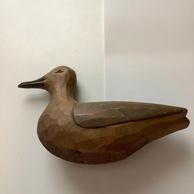 Vintage Late 20th Century Rustic Wood Carved Light & Dark Seagulls Figurines - a Pair For Sale - Image 9 of 13