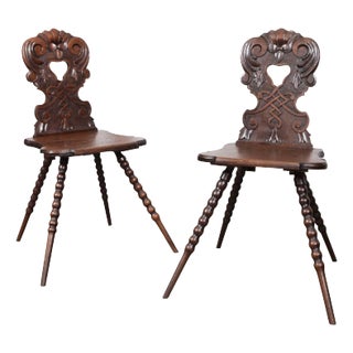 19th Century Pair of Hall Chairs For Sale