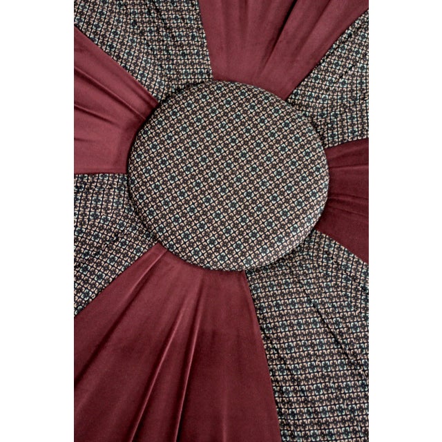 1990s Ottoman With Velvet Pinwheel Design For Sale - Image 9 of 12
