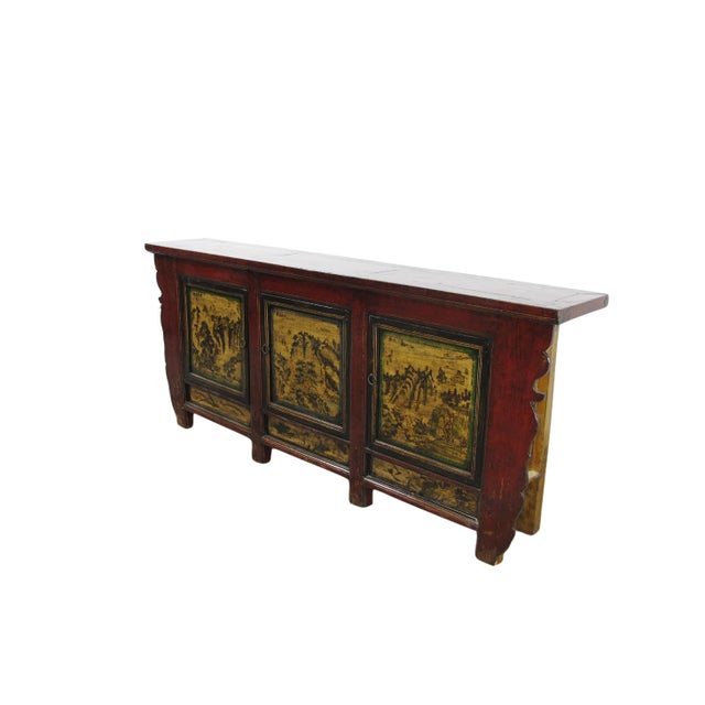 Late 19th Century Hand Painted Antique Mongolia Sideboard For Sale - Image 4 of 11