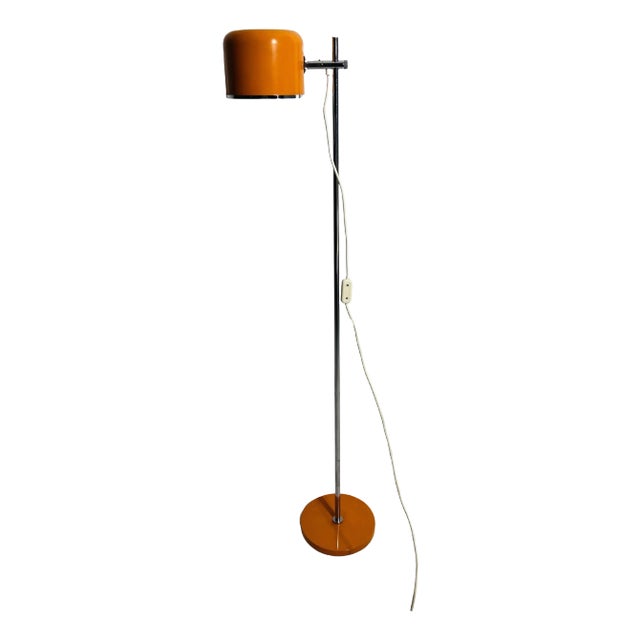 Midcentury Orange Space Age Floor Lamp by Staff, Germany, 1970s For Sale