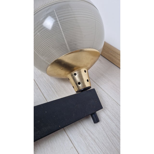 Metal Iron and Brass Wall Lamps with Fresnel Glass, 1950s, Set of 2 For Sale - Image 7 of 8