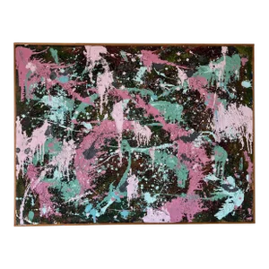70's Karen Sadenwater Heavy Impasto Expressionist Abstract Oil Painting