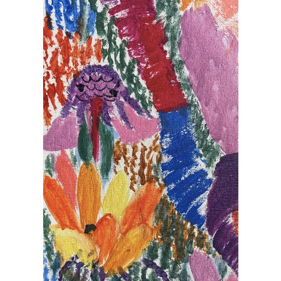 1960s Artist Ella Wharton Alluisi "Horned Cat" 1136 Original Mid Century Painting 20x24 For Sale - Image 4 of 8