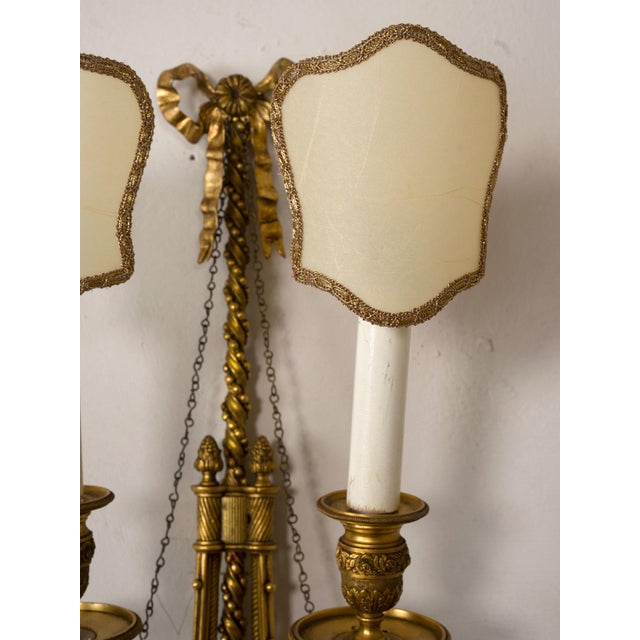 Napoleon III Wall Lamps in Gilded and Hand-Chiseled Bronze, Set of 2 For Sale - Image 10 of 11