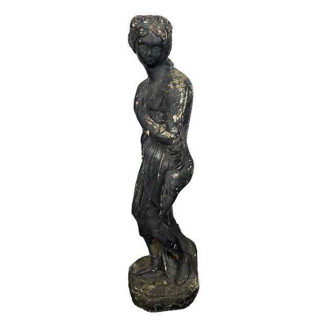 19th Century Venus Italica Ebonised Garden Statue For Sale
