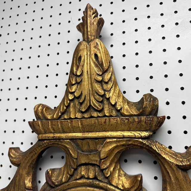 Italian 1950s Italian Painted and Gilt Carved Wood Mirror For Sale - Image 3 of 7