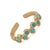 Early 21st Century Turquoise Stone & Gold Zig Zag Stackable Adjustable Ring, Size 4 For Sale - Image 5 of 6