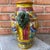Canary Yellow Vintage Italian Majolica Sgraffito Glazed Terracotta Urn or Vase For Sale - Image 8 of 11