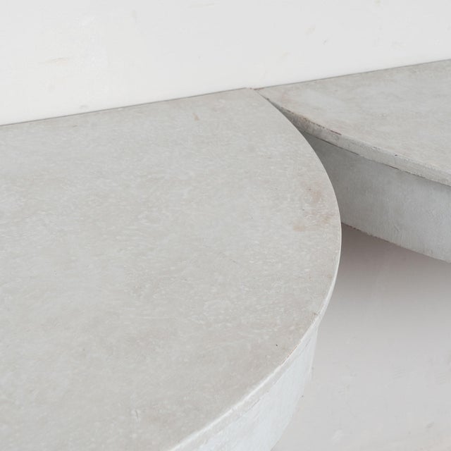 Late 19th Century 19th Century Pair of Large White Demi Lune Console Side Tables For Sale - Image 5 of 15