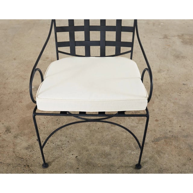 Set of Four Mario Papperzini Style Iron Bronze Garden Dining Chairs For Sale - Image 11 of 12