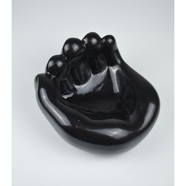 1960s Black Ceramic Hand-Shaped Vide-Poche, France, 1960s For Sale - Image 5 of 15