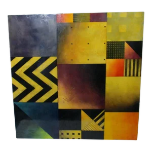 1996 "Patchwork" Gregg Robinson Modernist Geometric Abstract Painting