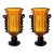 1980s Pair of Amber Murano Glass Vases, Neoclassical Style For Sale