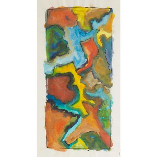 1960s Abstract Ink and Watercolor Painting Signed by Harry Hilson ...