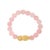 Haus of Brilliance 18K Yellow Gold Dragon Charm Natural Rose Quartz Beaded Charm Bracelet For Sale - Image 4 of 4