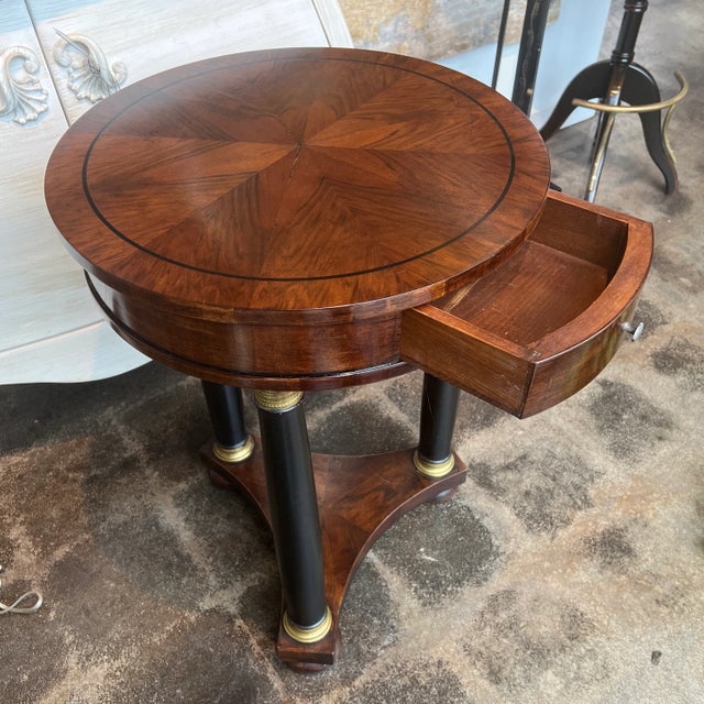 1990s 1990s Italian Hand Carved Round Walnut Occasional Table For Sale - Image 5 of 13