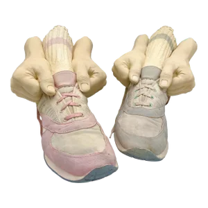 Pair of Marc Sijan Hyper-Realist Contemporary Cast "Jogger Shoes" Sculptures